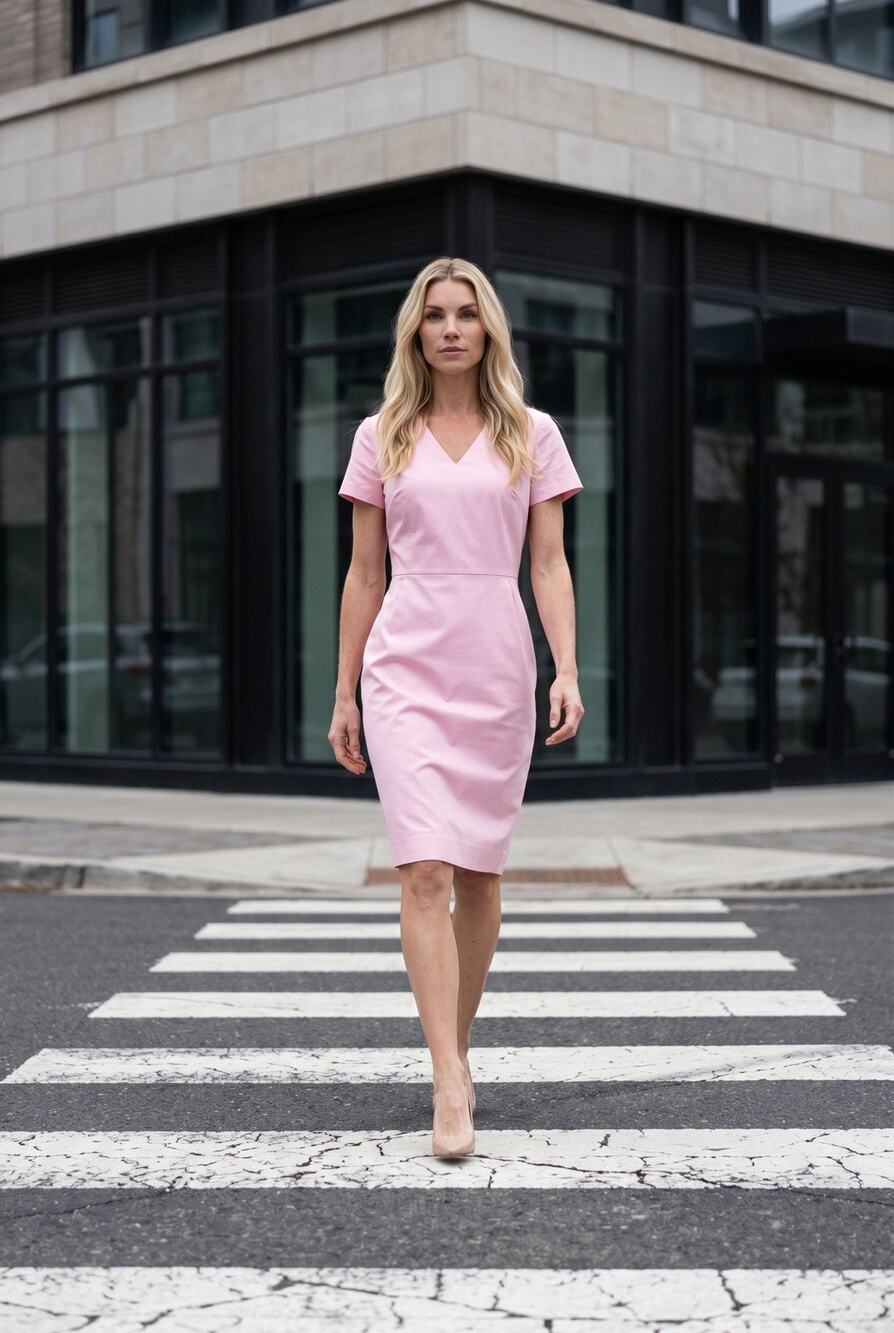 NWOT Brooks Brothers Size 4 Light Pink Sheath Dress Cotton Stretch W/Pockets